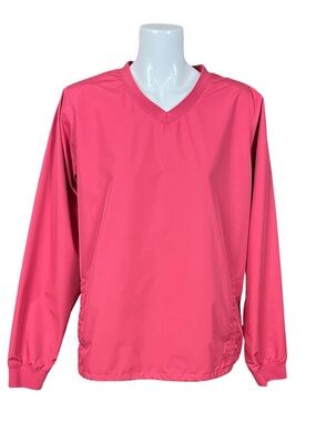 Cabela’s Pink Pullover Lined V-Neck Windbreaker Size XL